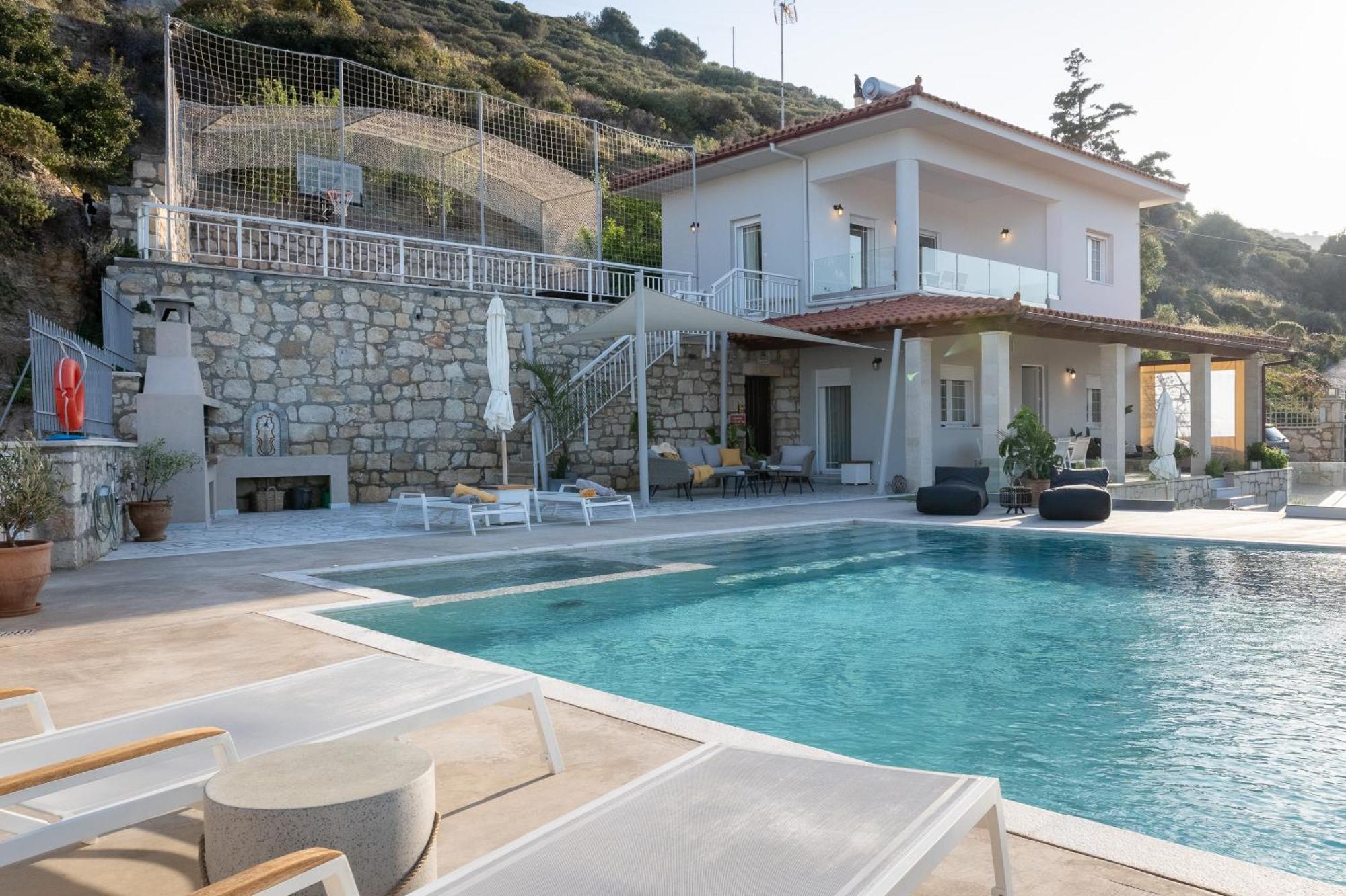 Amazing View Villa Aliki with infinity pool Ligaria  Zewnętrze zdjęcie